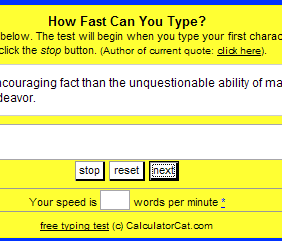 timed typing test